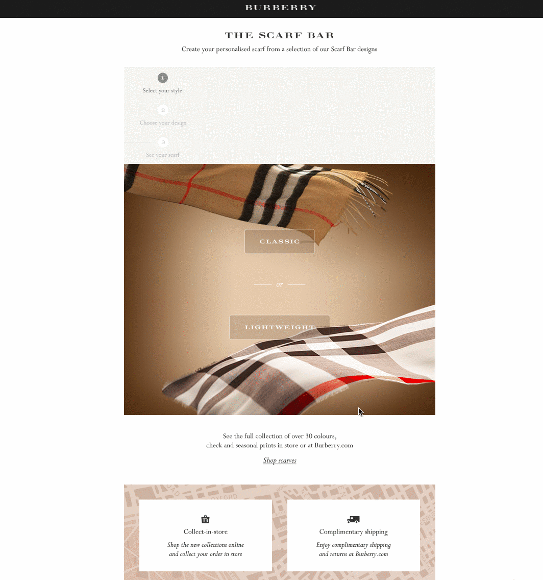 GIF of a Burberry responsive email