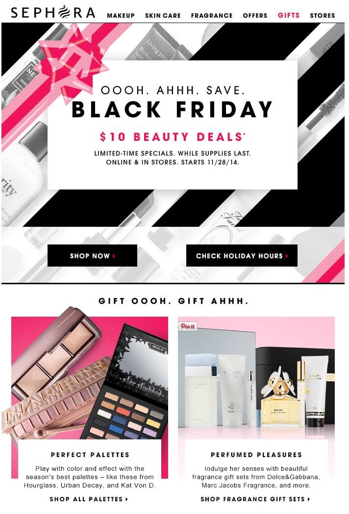 Sephora Black Friday scrum email