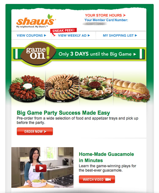 Shaws Super Bowl Pre-Order