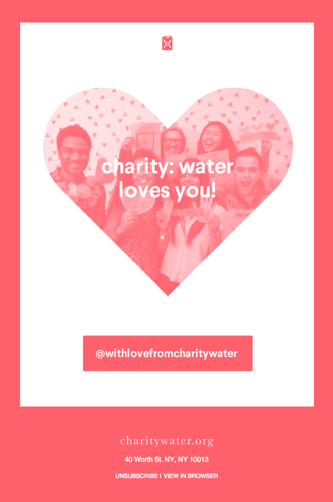 Charity water email