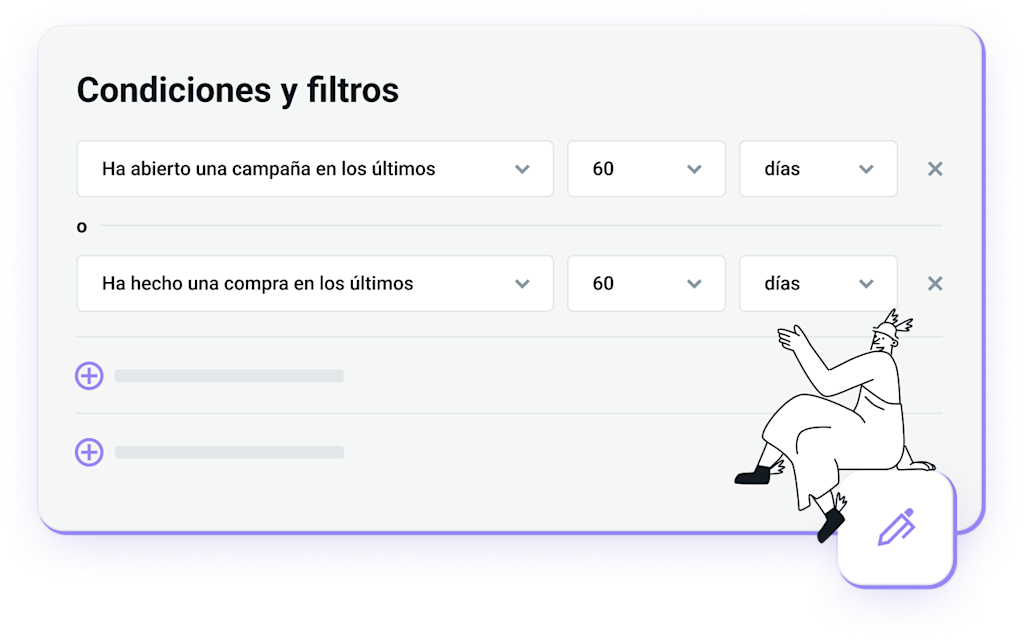 La función de filtrado de Mailjet te ayuda a progresar mientras aprendes.
