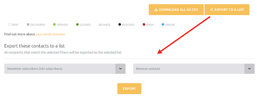 Export them to a separate list, and your done with your email list cleaning