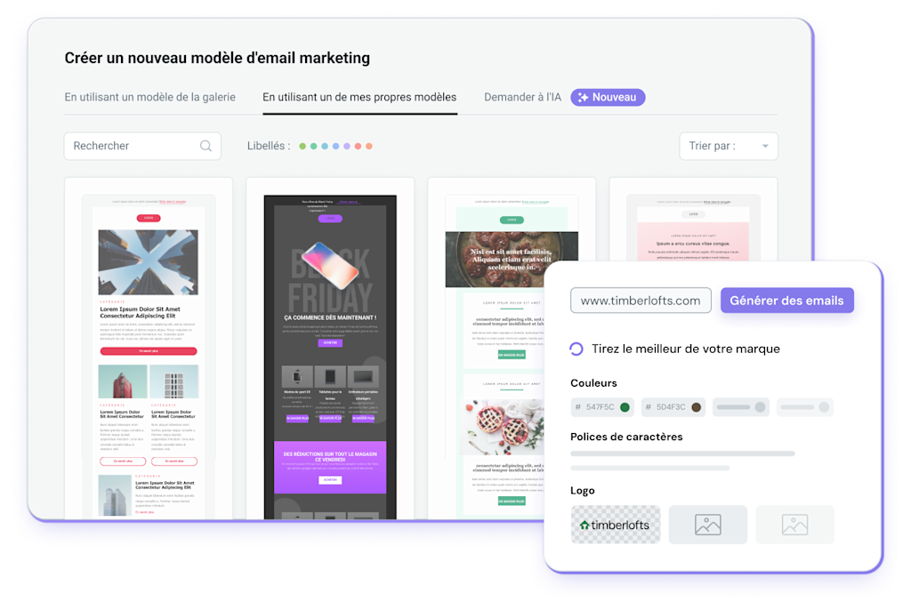 La galerie de modèles de Mailjet pour des workflows efficaces.