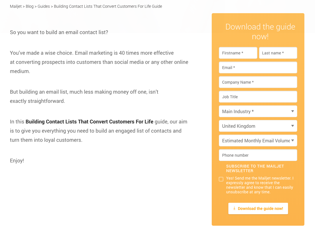 email marketing guide content