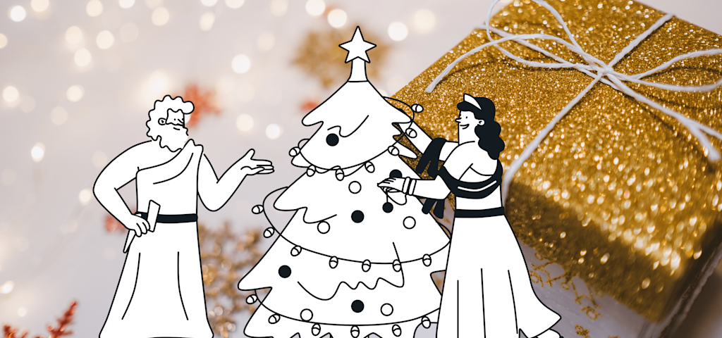 Dioses con árbol de navidad e imán