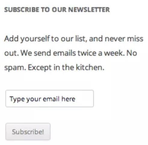 No Spam. Except in the kitchen.