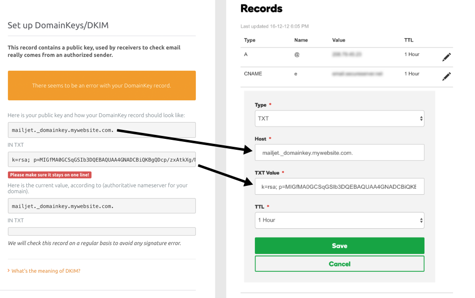 How to set up DKIM in the Mailjet app